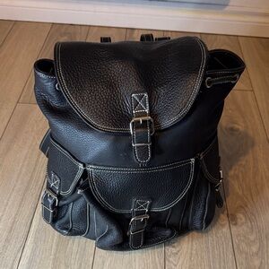 Black Leather Backpack